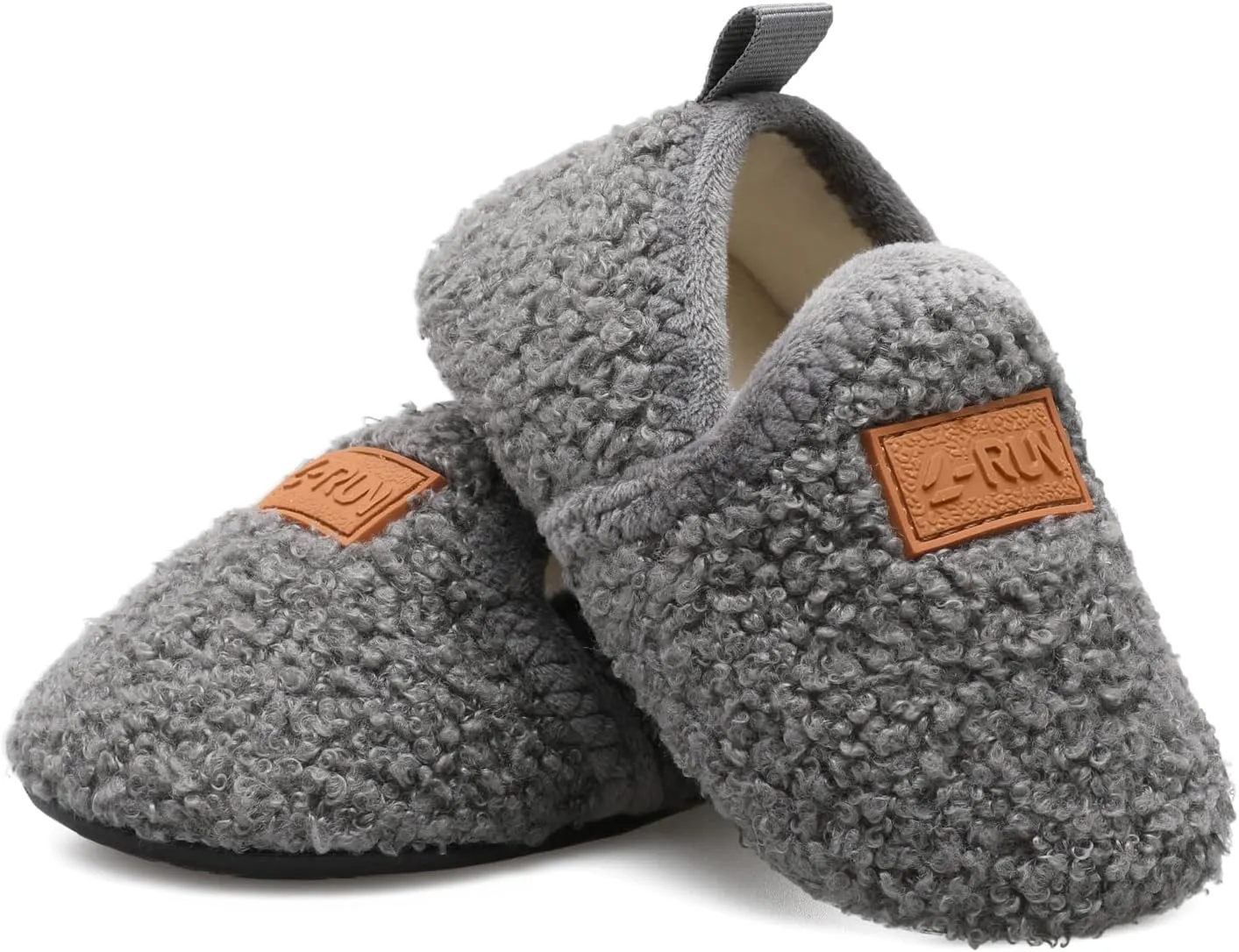 L-RUN Toddler Boys Girls House Slippers Indoor Home Shoes Warm Slipper Socks for Kids Baby Soft Winter Warm Walking Shoes