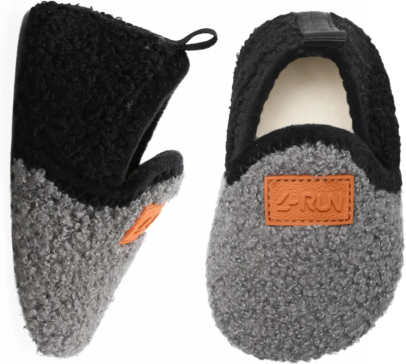 L-RUN Toddler Boys Girls House Slippers Indoor Home Shoes Warm Slipper Socks for Kids Baby Soft Winter Warm Walking Shoes
