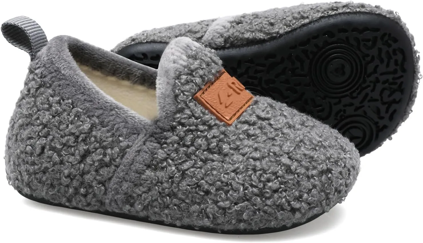 L-RUN Toddler Boys Girls House Slippers Indoor Home Shoes Warm Slipper Socks for Kids Baby Soft Winter Warm Walking Shoes