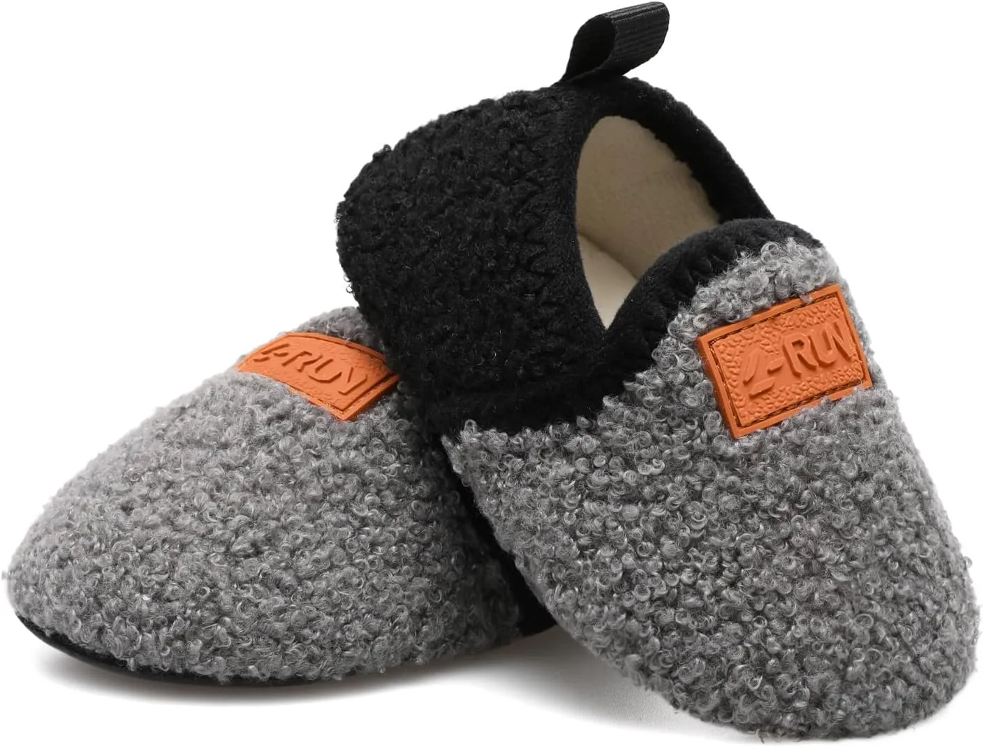 L-RUN Toddler Boys Girls House Slippers Indoor Home Shoes Warm Slipper Socks for Kids Baby Soft Winter Warm Walking Shoes