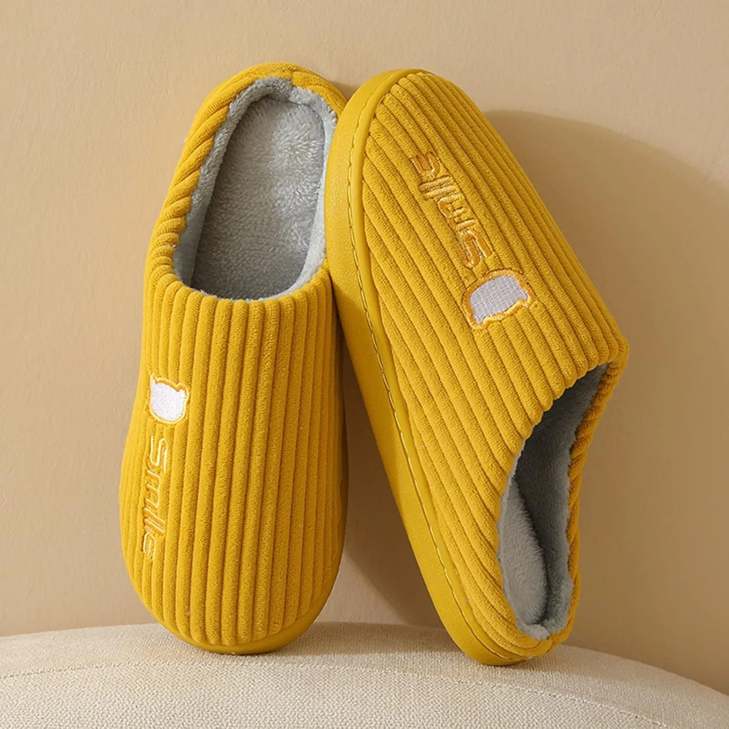 Ladies Low Heel Autumn Winter Slipper Lippers for Women Winter Warm Memory Foam House Slippers Soft Sole Shoes