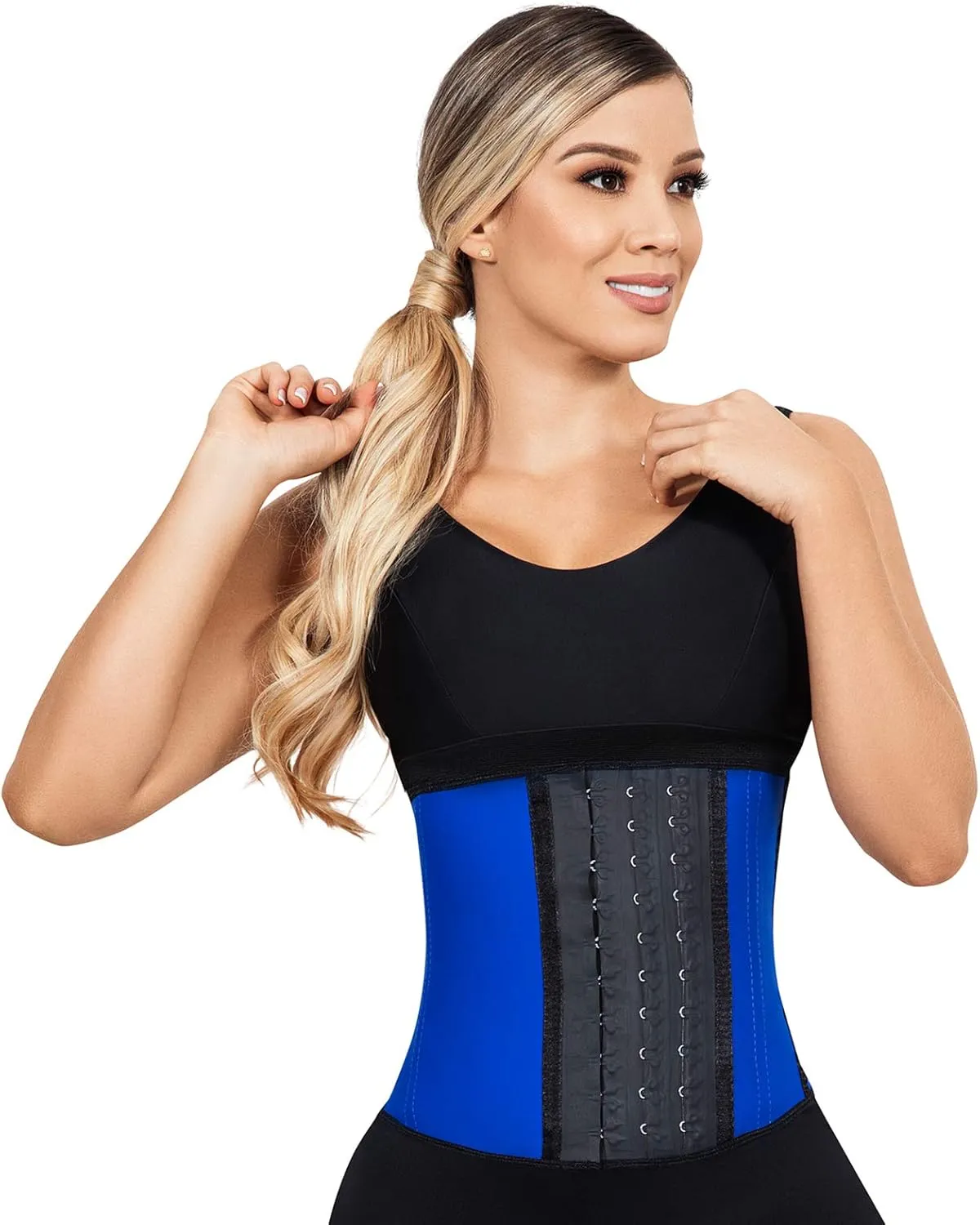 LadySlim by NuvoFit Fajas Colombianas Reductoras para Mujer Short Torso Latex Waist Trainer for Women