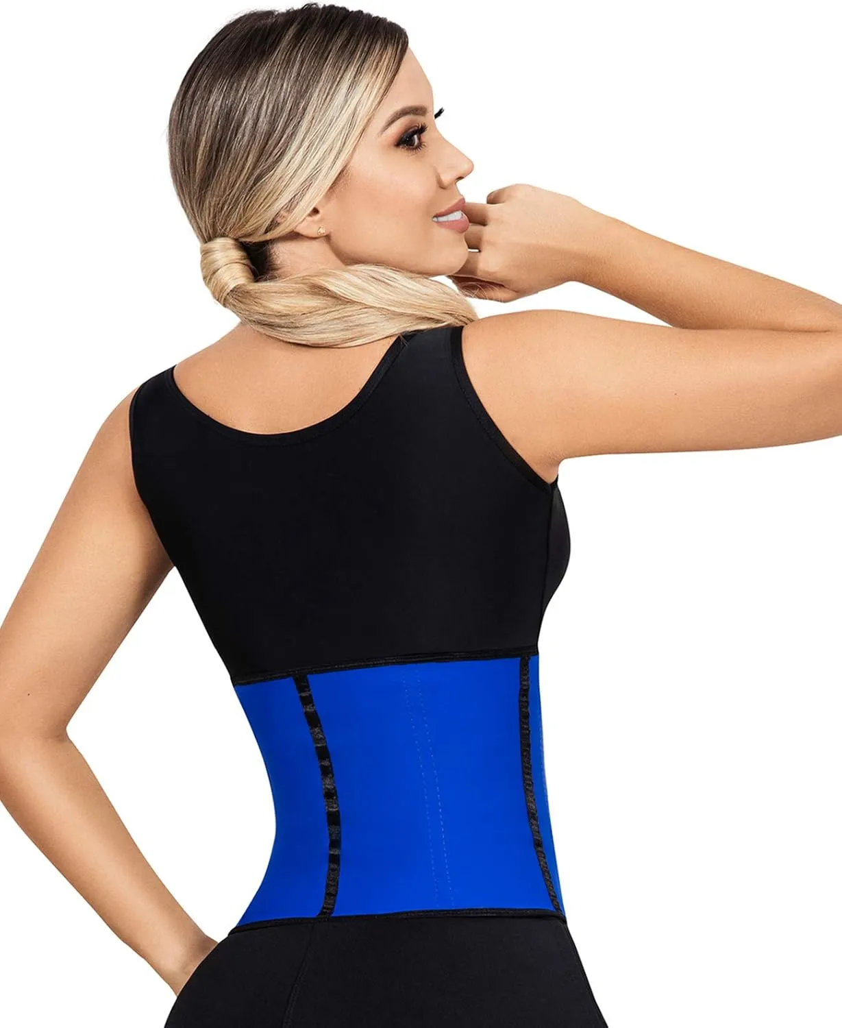 LadySlim by NuvoFit Fajas Colombianas Reductoras para Mujer Short Torso Latex Waist Trainer for Women