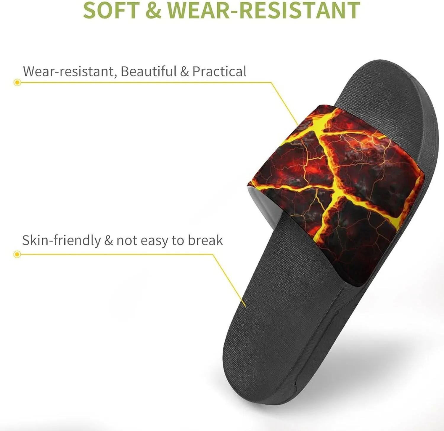 Lava Crack Rock Slippers Shower Slipper In-Door Slipper Quick Drying Non-Slip Bathroom Pool Woman Man PVC