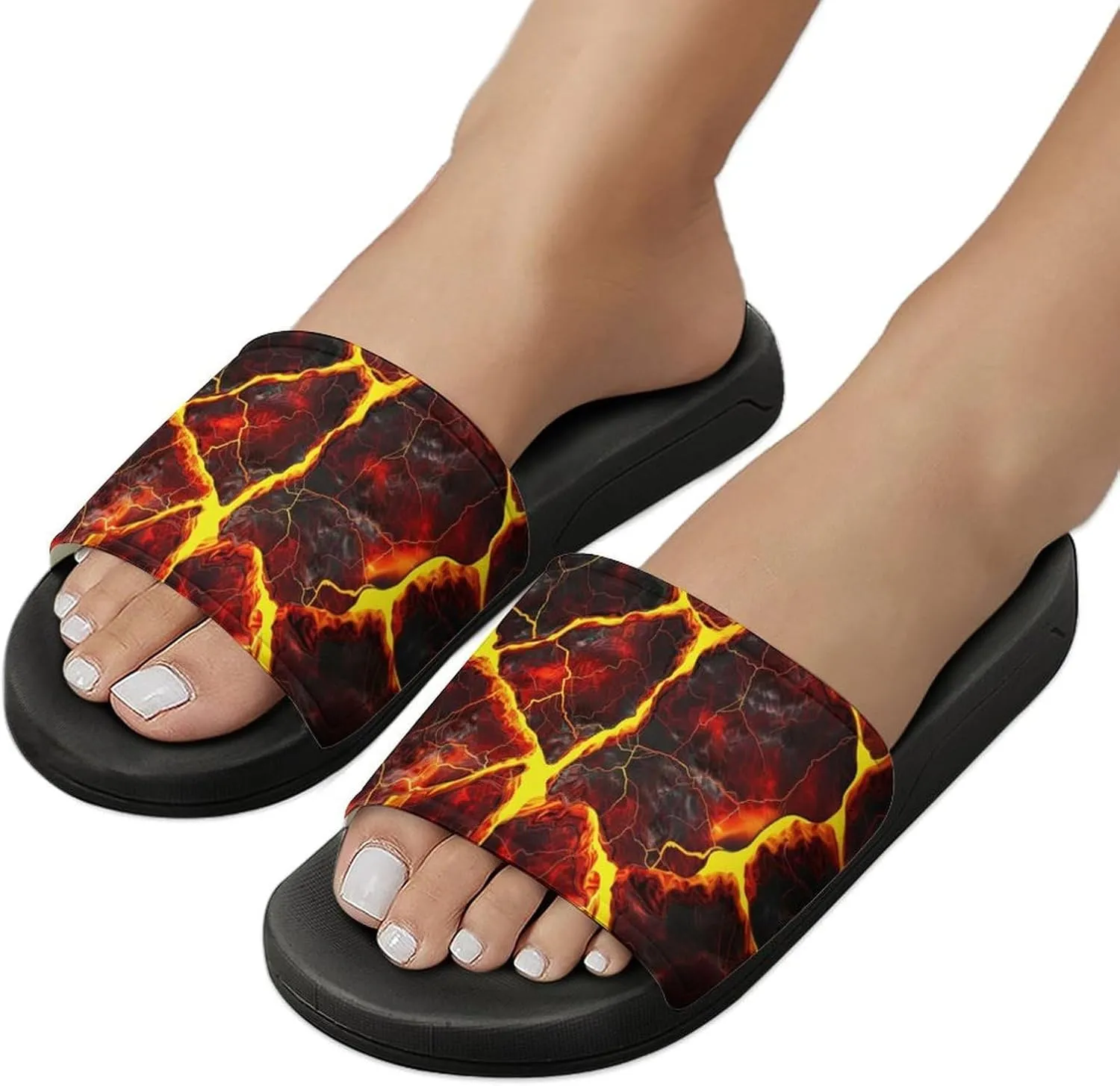 Lava Crack Rock Slippers Shower Slipper In-Door Slipper Quick Drying Non-Slip Bathroom Pool Woman Man PVC