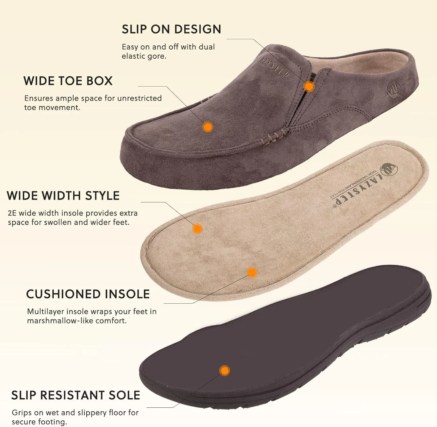 LazyStep Men's McCoy Cushioned Clog Slipper