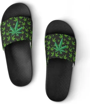 Leaf Weed Cannabis Slipper Man Women Slide Soft Sole Pool Slides Shower Slippers PVC Open Toe Sandals