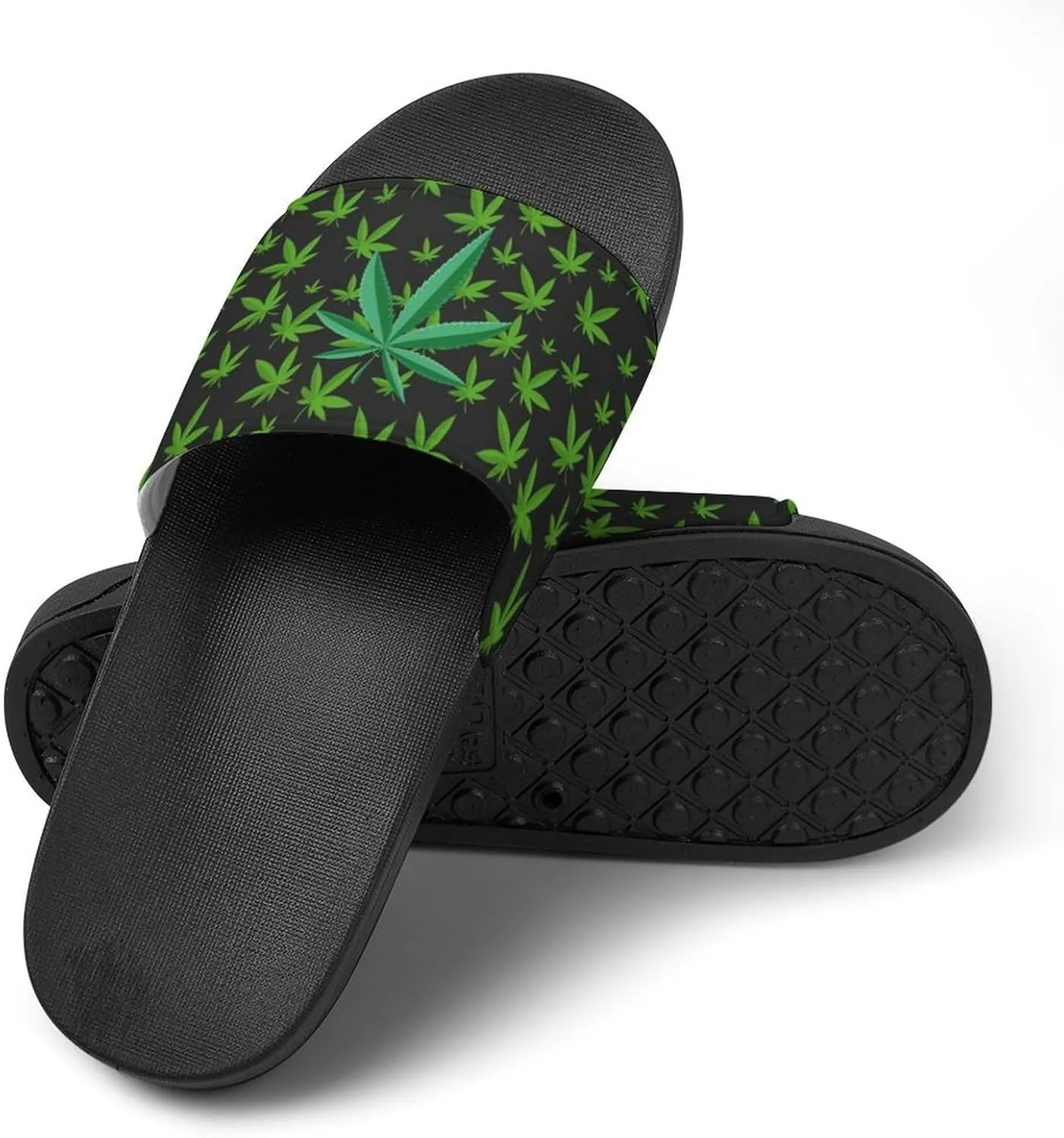 Leaf Weed Cannabis Slipper Man Women Slide Soft Sole Pool Slides Shower Slippers PVC Open Toe Sandals