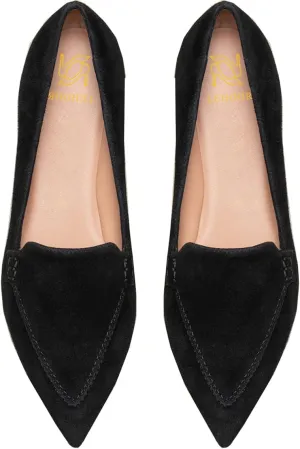LEHOOR Women Casual Pointed Toe Loafer Flats Shoes Slip On Suede Penny Loafers Flat Heel Closed Pointy Toe Driver Coach Office Loafers Crocodile Snakeskin Flats Dressy Comfort Fall Retro 4-11 M US