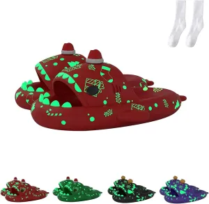 LELEBEAR Christmas Shark Slides, Santa Shark Slides, Shark Slides Glow in the Dark
