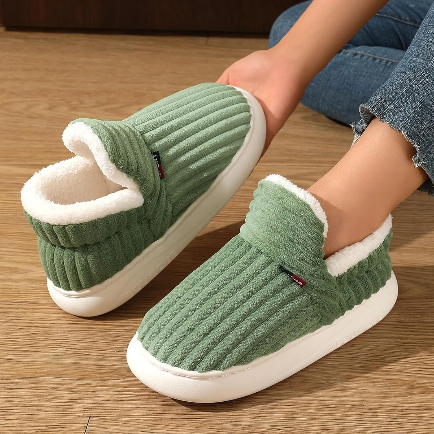 LELEBEAR Pluffi Slipper Booties Women, Pluffi The Cozy Stylish Slipper, Winter Cozy Warm Plush Lining Slippers