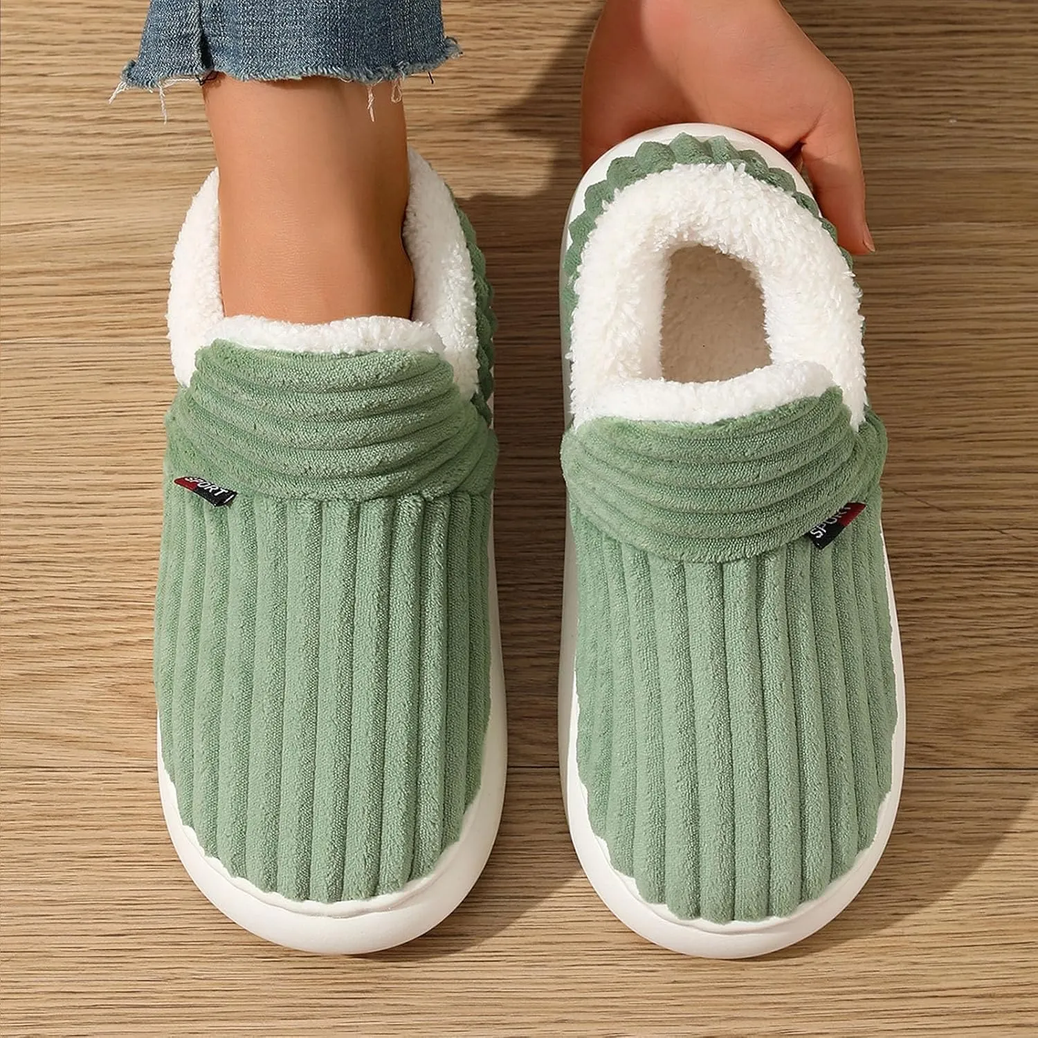 LELEBEAR Pluffi Slipper Booties Women, Pluffi The Cozy Stylish Slipper, Winter Cozy Warm Plush Lining Slippers