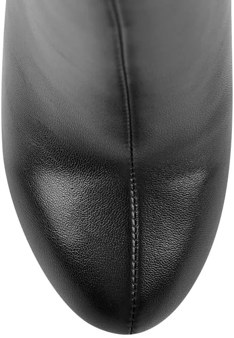 LISHAN Women's Platform 6in Stiletto Heel Black Ankle High Boots