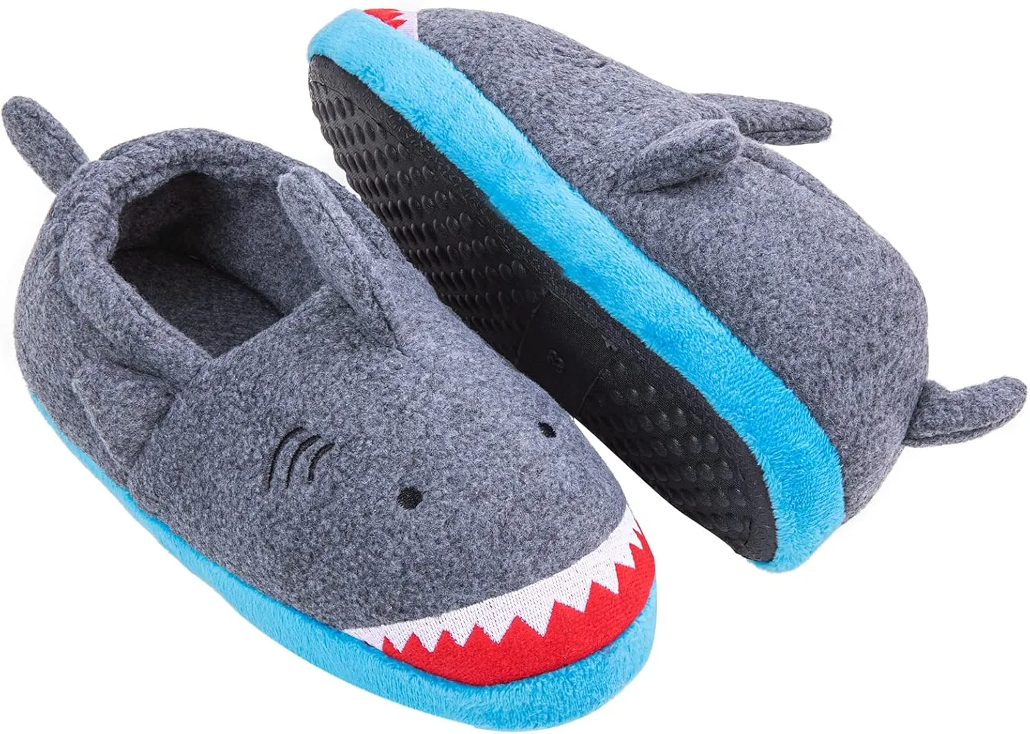 Little Kids Big Boys House Slippers, Kids Warm Slip On Home Slippers with Soft Memory Foam Cute Winter Nonslip Indoor Shark Dinosaur Soccer Dog Slippers