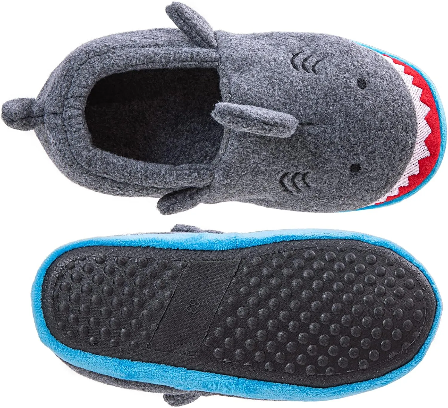 Little Kids Big Boys House Slippers, Kids Warm Slip On Home Slippers with Soft Memory Foam Cute Winter Nonslip Indoor Shark Dinosaur Soccer Dog Slippers