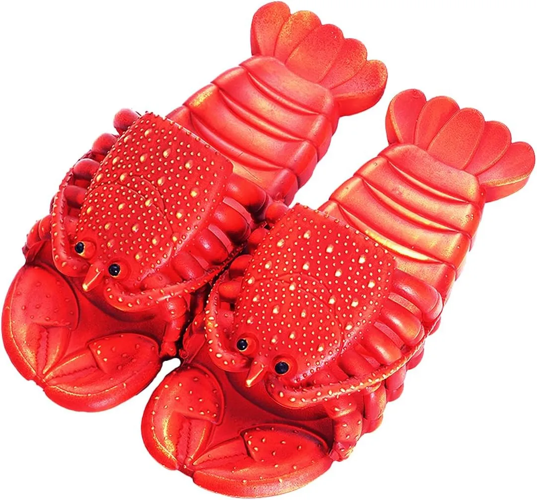 Lobster Flip Flops Unisex Lobster slides Fish Sandals Funny Slipper For Pool Beach Outdoor