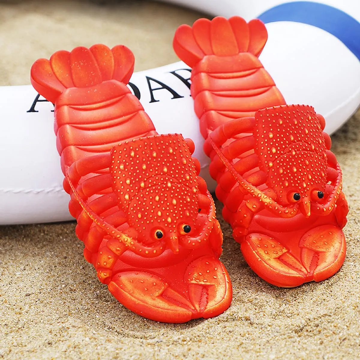 Lobster Flip Flops Unisex Lobster slides Fish Sandals Funny Slipper For Pool Beach Outdoor