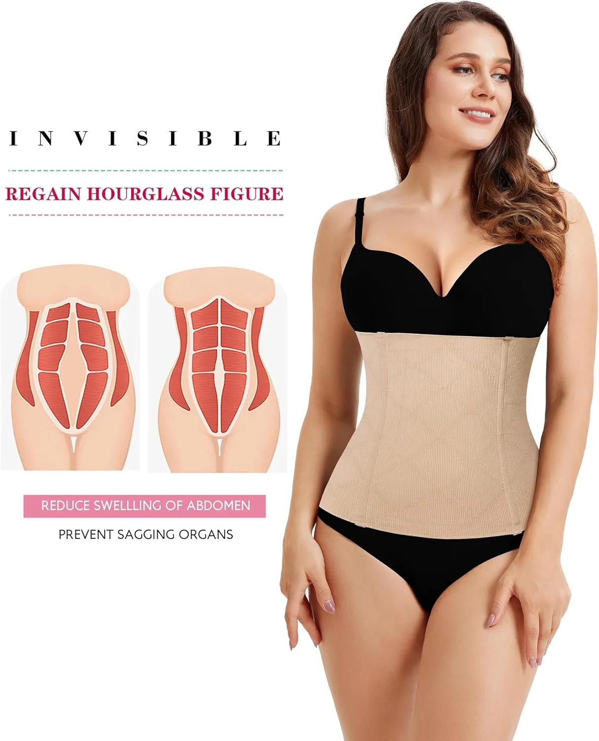 LODAY 2 in 1 Postpartum Recovery Belt,Body Wraps Works for Tighten Loose Skin