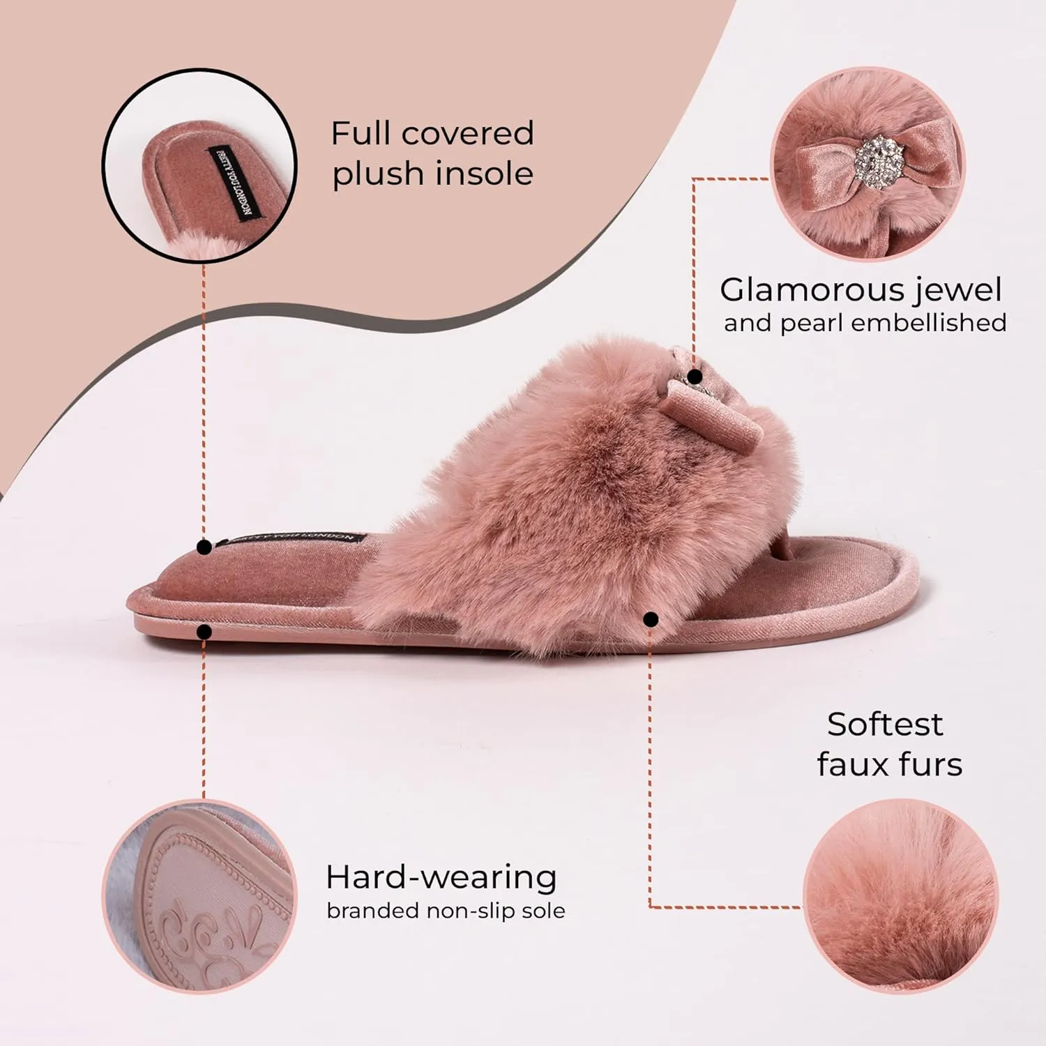 London Womens Toe Post Amelie - Mink