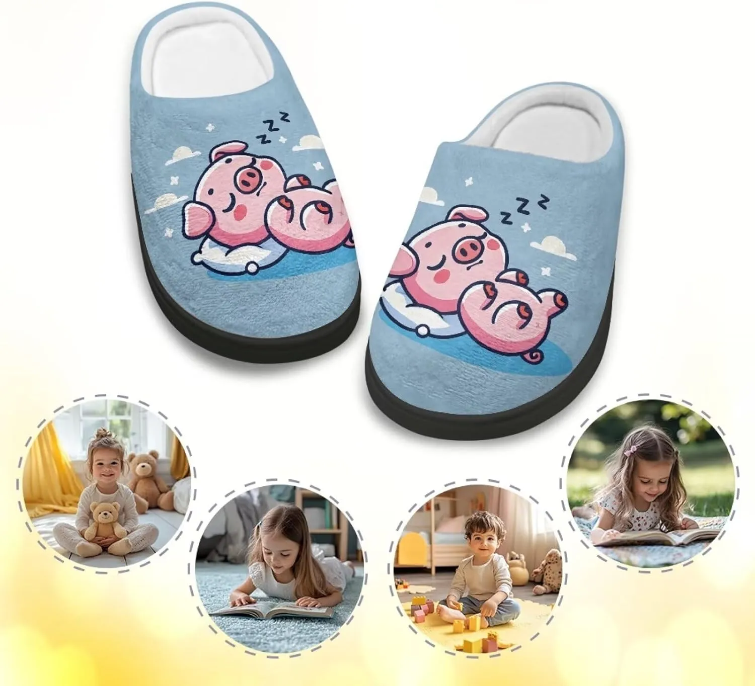 Lotusorchid Sleep Slipper for Kids, Warm Cozy Girls Bedroom Slipper Memory Foam House Slipper for Boys, Non Slip House Shoes Indoor Outdoor
