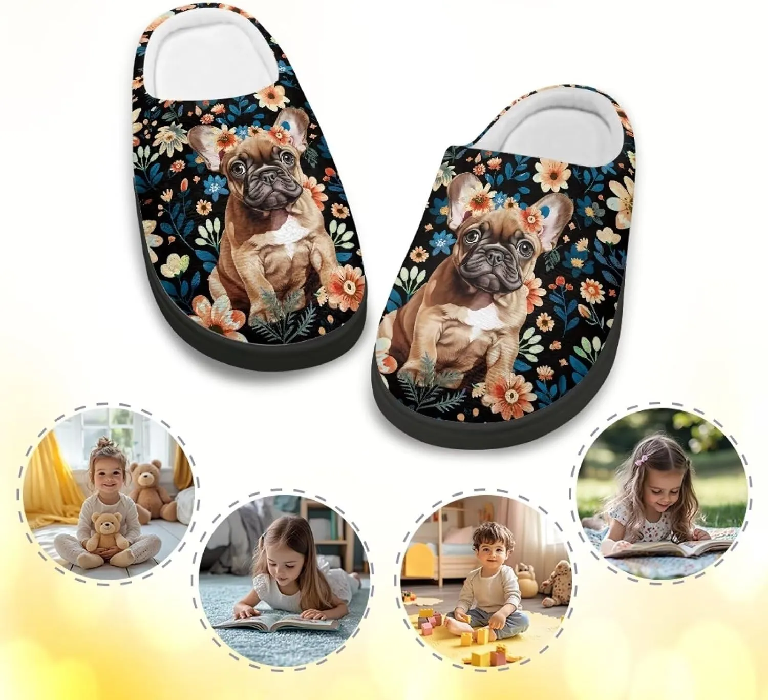 Lotusorchid Sleep Slipper for Kids, Warm Cozy Girls Bedroom Slipper Memory Foam House Slipper for Boys, Non Slip House Shoes Indoor Outdoor