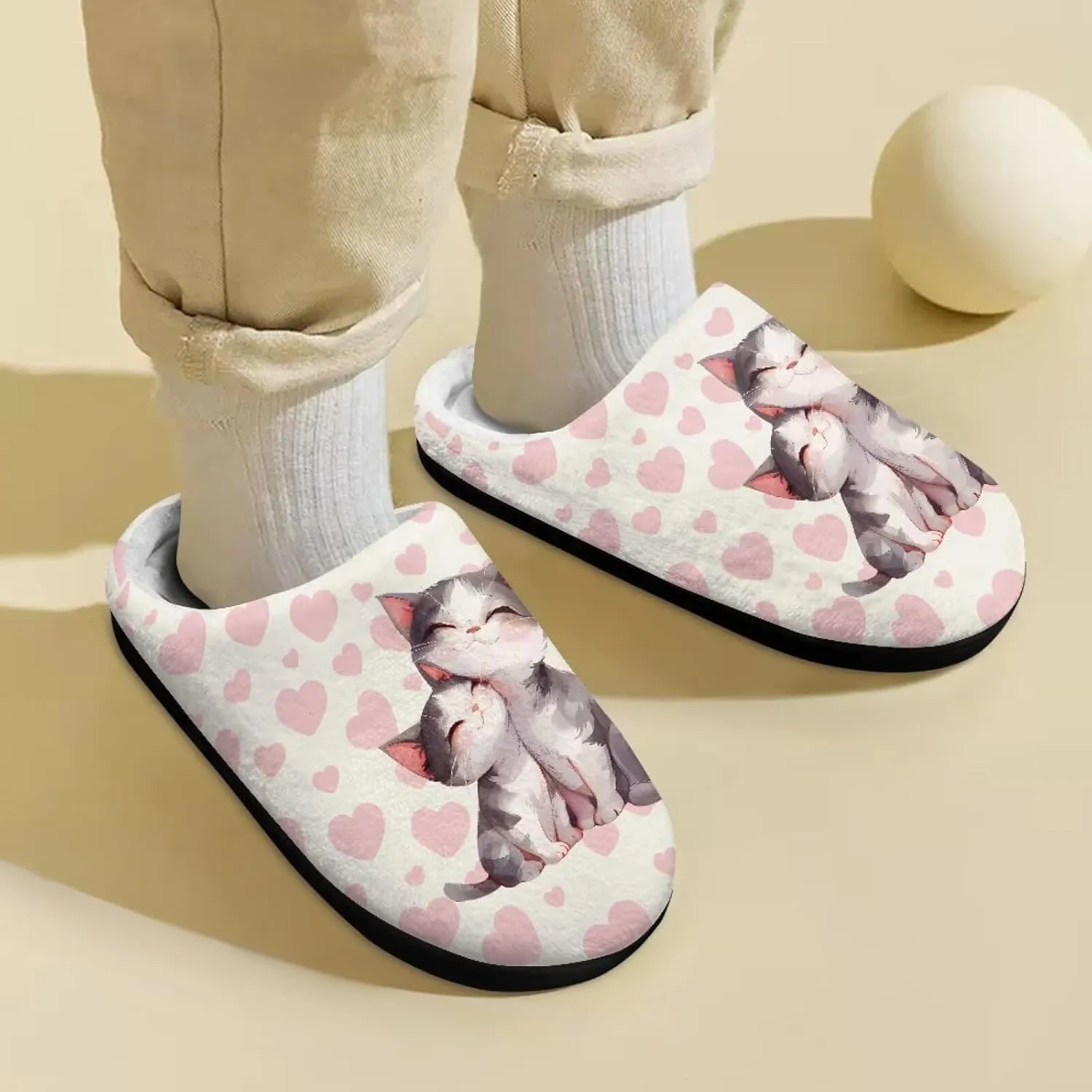 Lotusorchid Slippers for Kids Non Slip Fuzzy Warm Girls House Slipper Anti-Slip Boys Slippers Soft Bedroom Slipper