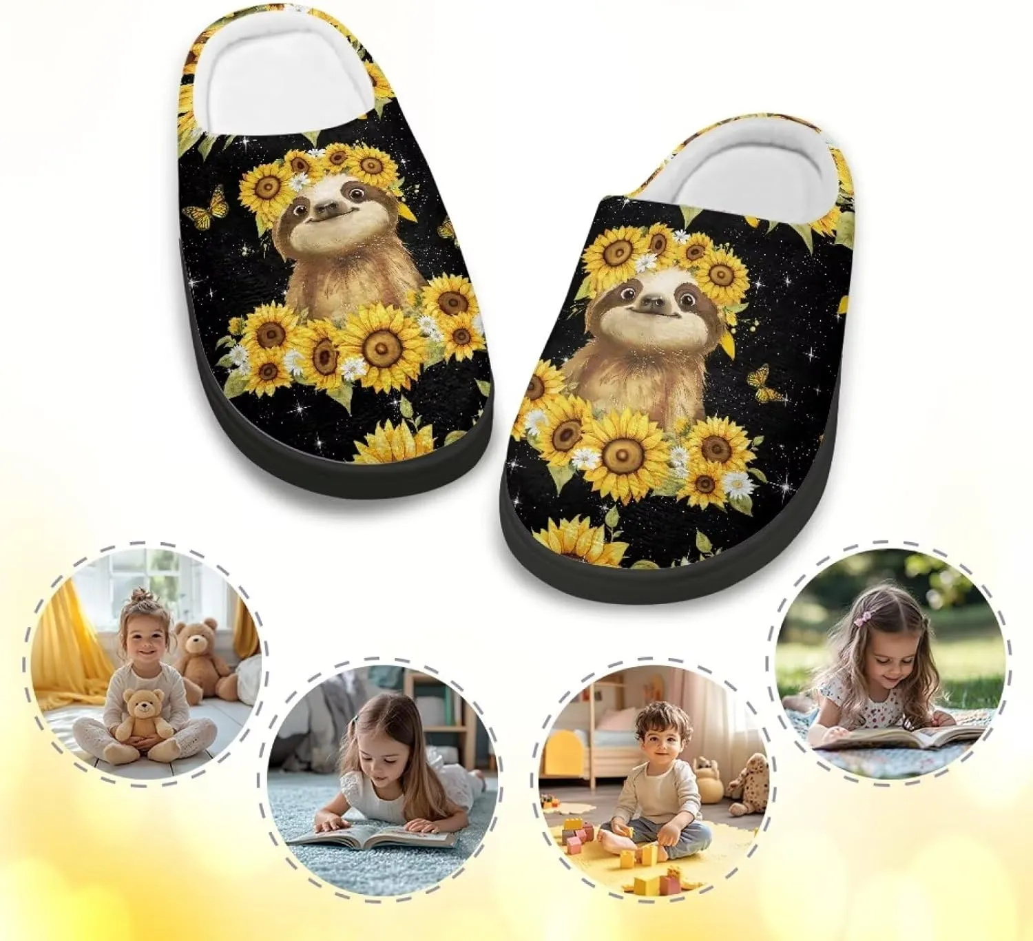 Lotusorchid Slippers for Kids, Soft Cushion House Slipper for Girls, Cozy Closed Toe Bedroom Slipper for Boys, Fuzzy Sleep Slippers
