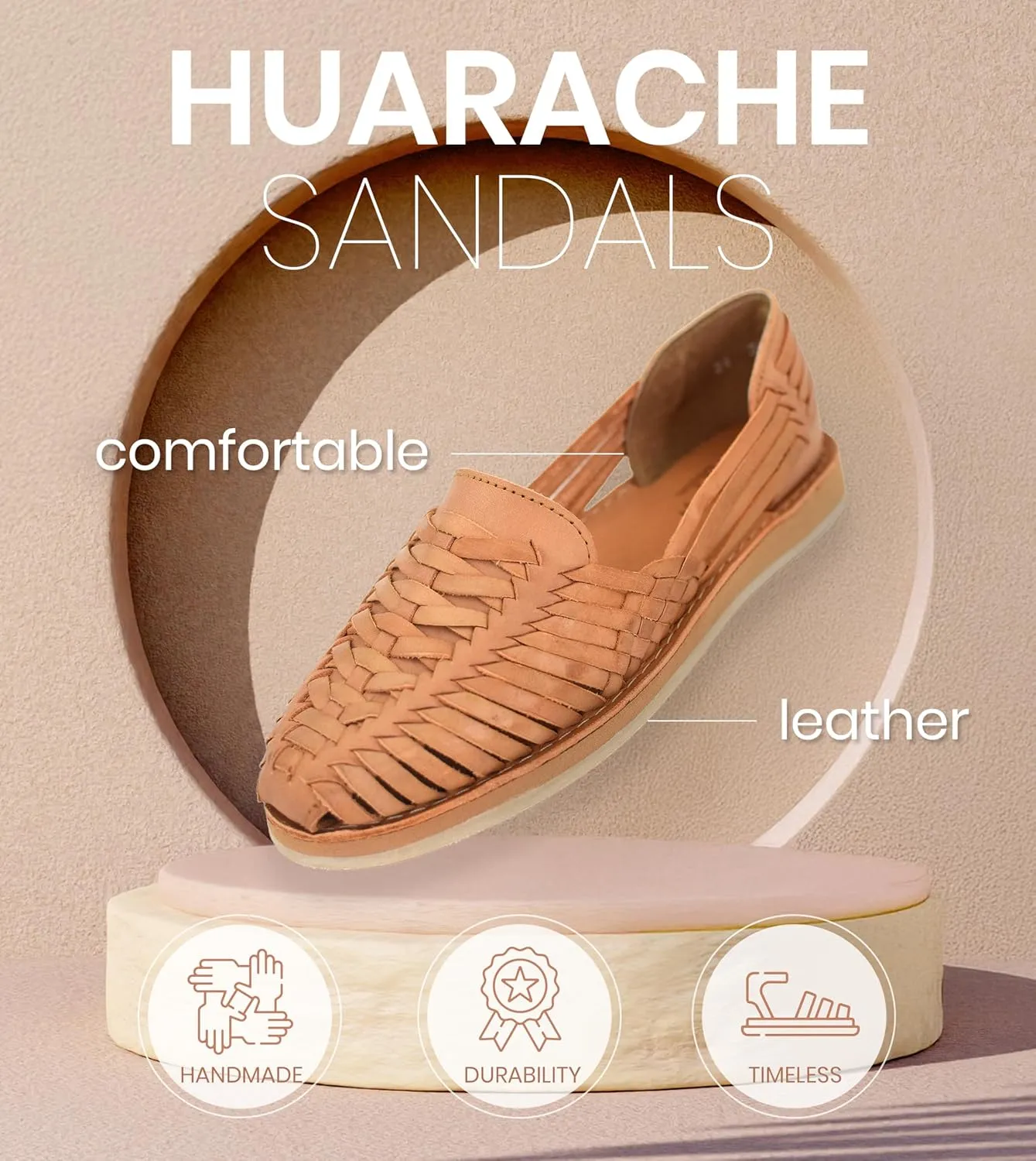 Macarena Collection Womens Shoes Leather Sandal Flat for Women | Huarache Handmade Mexican Sandals | Comfortable & Stylish Womens Sandals 3050