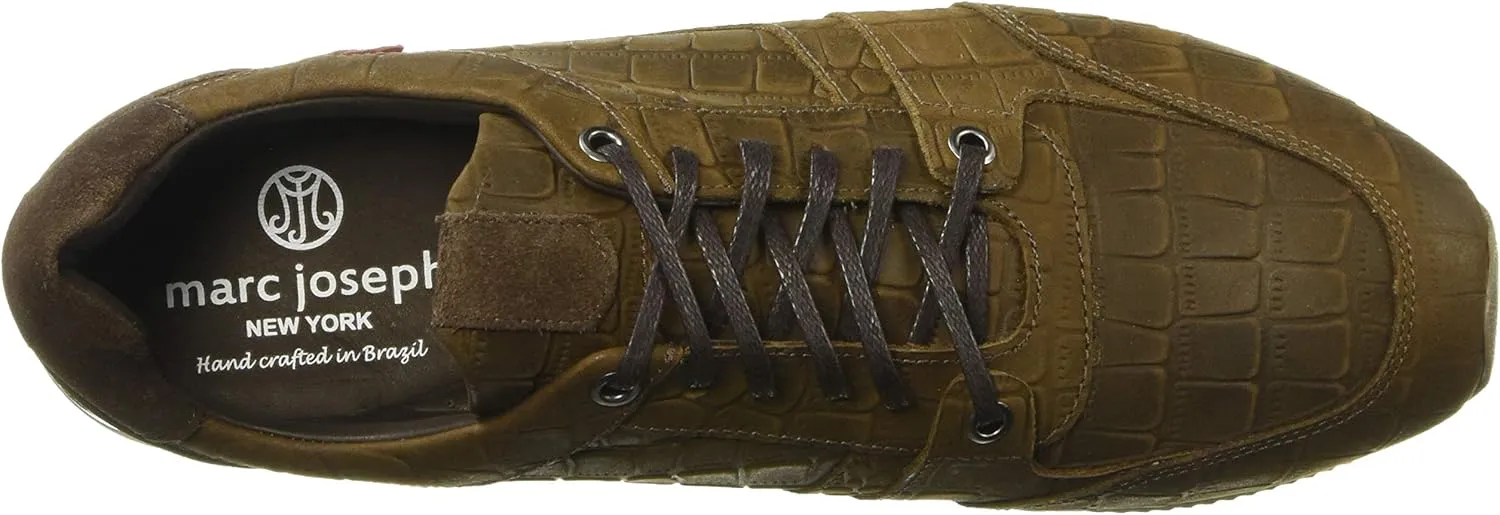 Marc Joseph New York Men's Leather Made in Brazil Luxury Fashion Trainer Croco Detail Sneaker