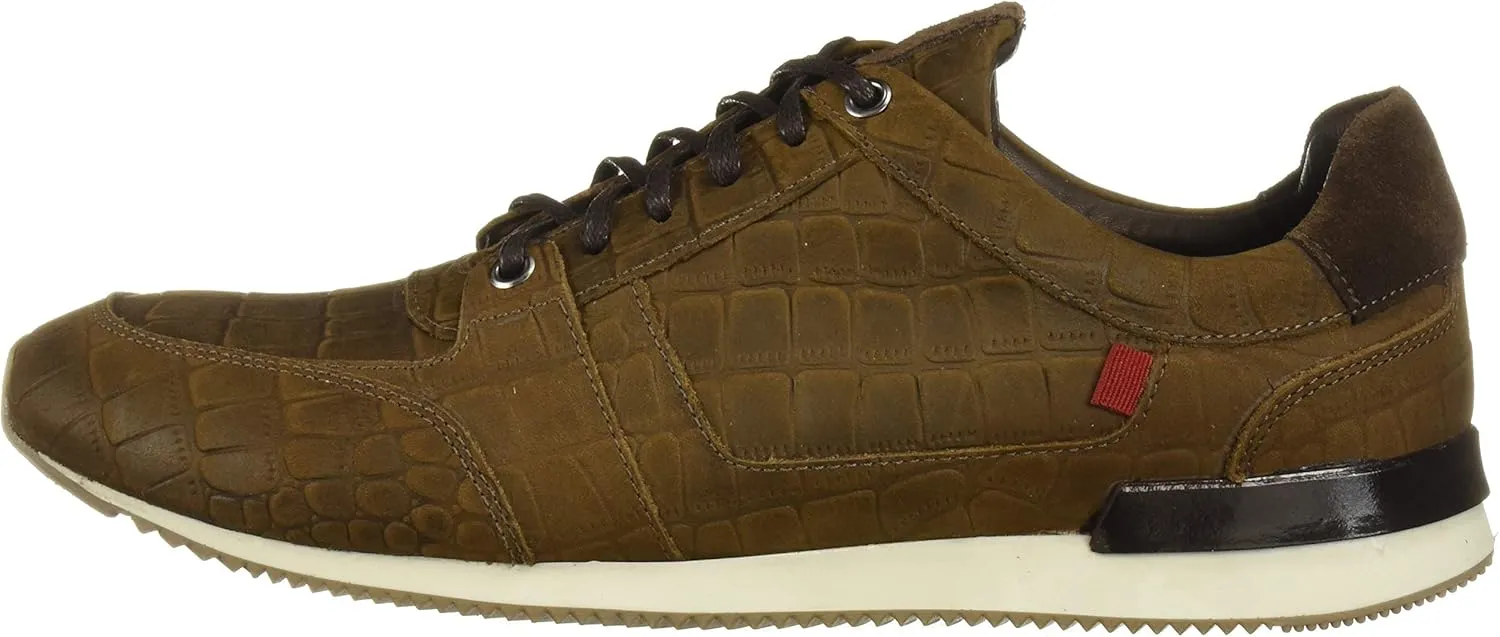 Marc Joseph New York Men's Leather Made in Brazil Luxury Fashion Trainer Croco Detail Sneaker