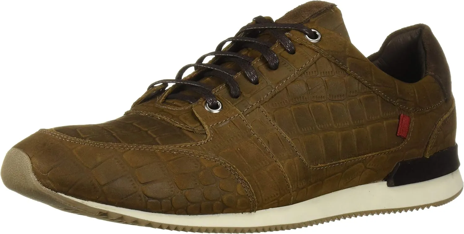 Marc Joseph New York Men's Leather Made in Brazil Luxury Fashion Trainer Croco Detail Sneaker
