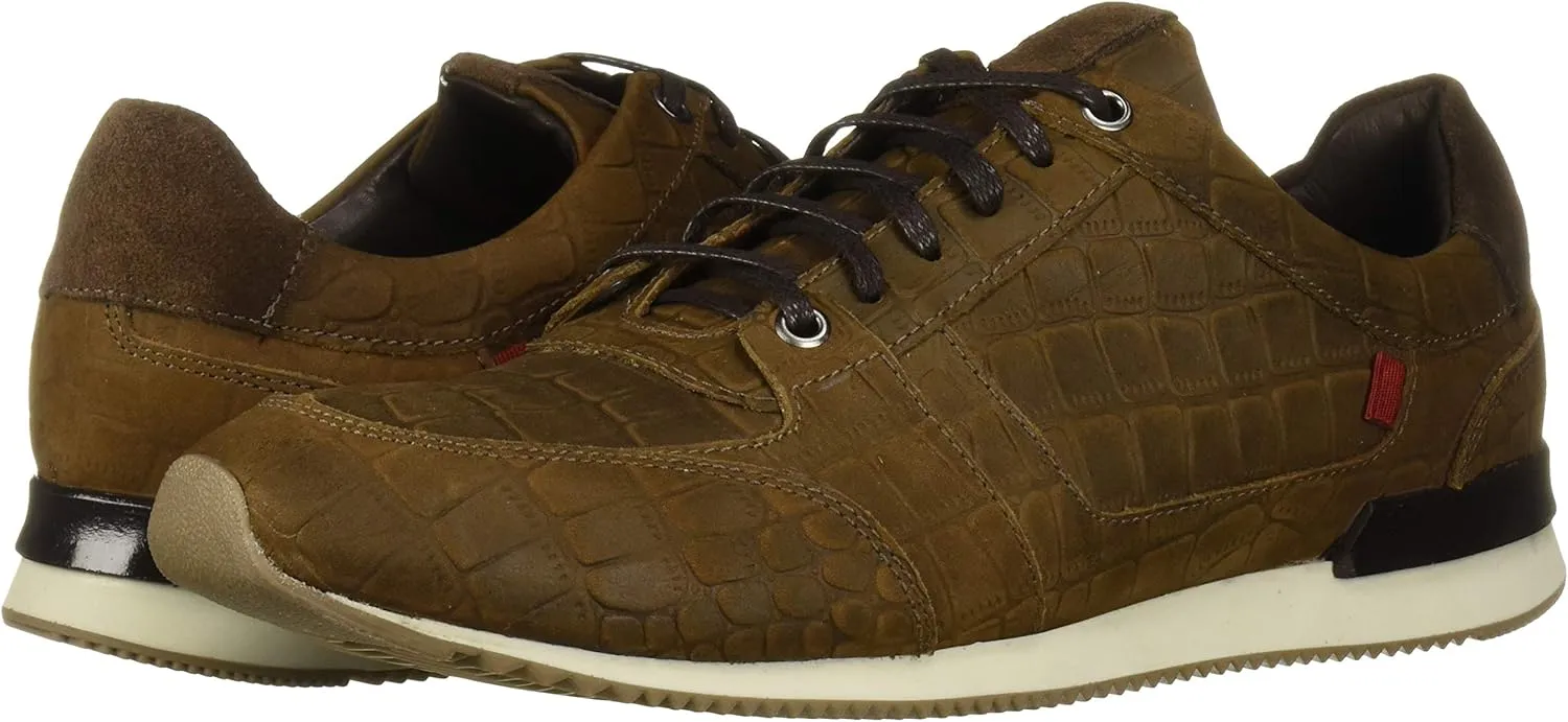 Marc Joseph New York Men's Leather Made in Brazil Luxury Fashion Trainer Croco Detail Sneaker