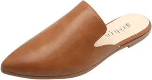 Maypie Womens Flat Mules Closed Pointed Toe Slip On Loafer Slides Backless Shoes