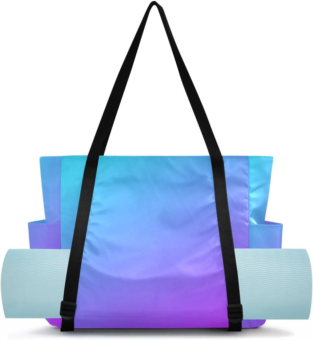 MCHIVER Midnight Bloom Gradient Yoga Bag for Women Yoga Mat Carrier Fits All Your Stuff Large Pilates Gym Bag