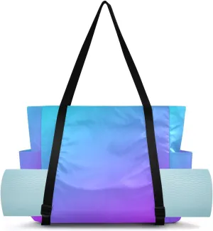 MCHIVER Midnight Bloom Gradient Yoga Bag for Women Yoga Mat Carrier Fits All Your Stuff Large Pilates Gym Bag