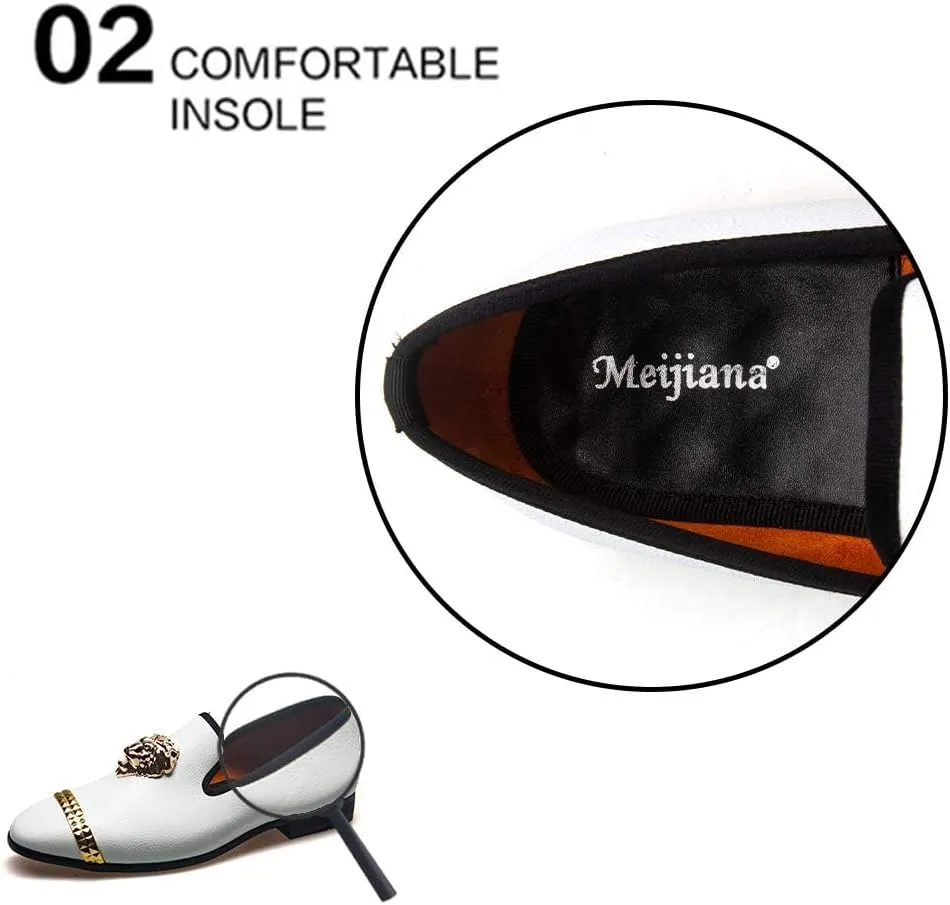 Meijiana Men Loafers Men Luxury Wedding Dress Shoes Fashion Party Shoes for Men