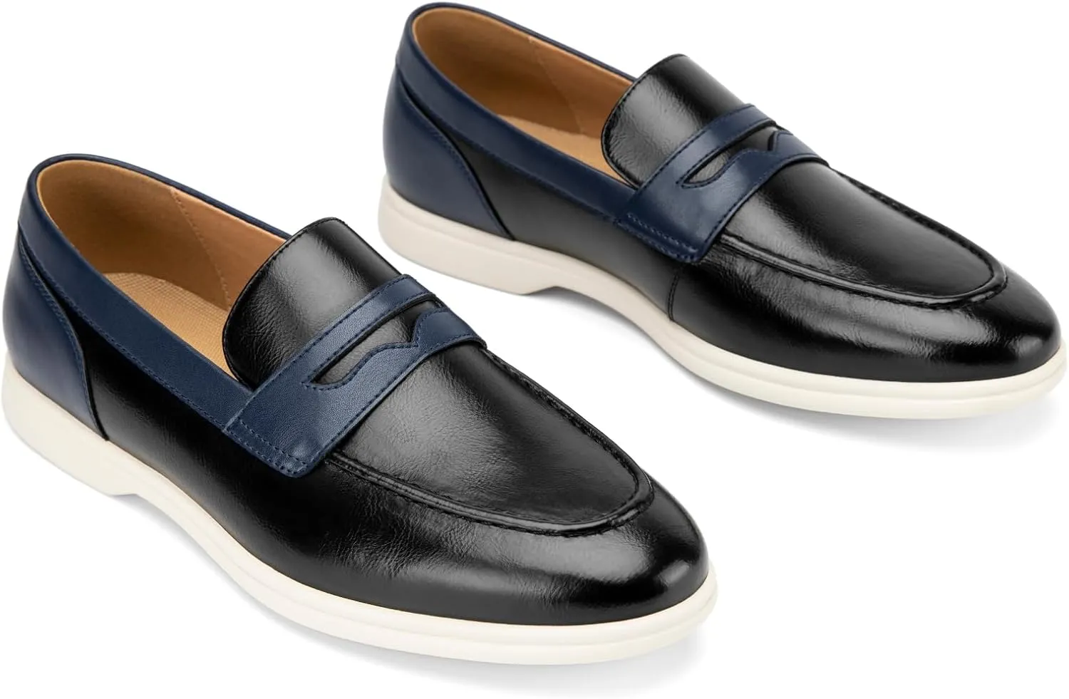 Meijiana Men's Genuine Leather Loafers Slip-On Moccasins Suede Dress Shoes, Lightweight and Breathable with Rubber Sole Stylish Mens Loafers