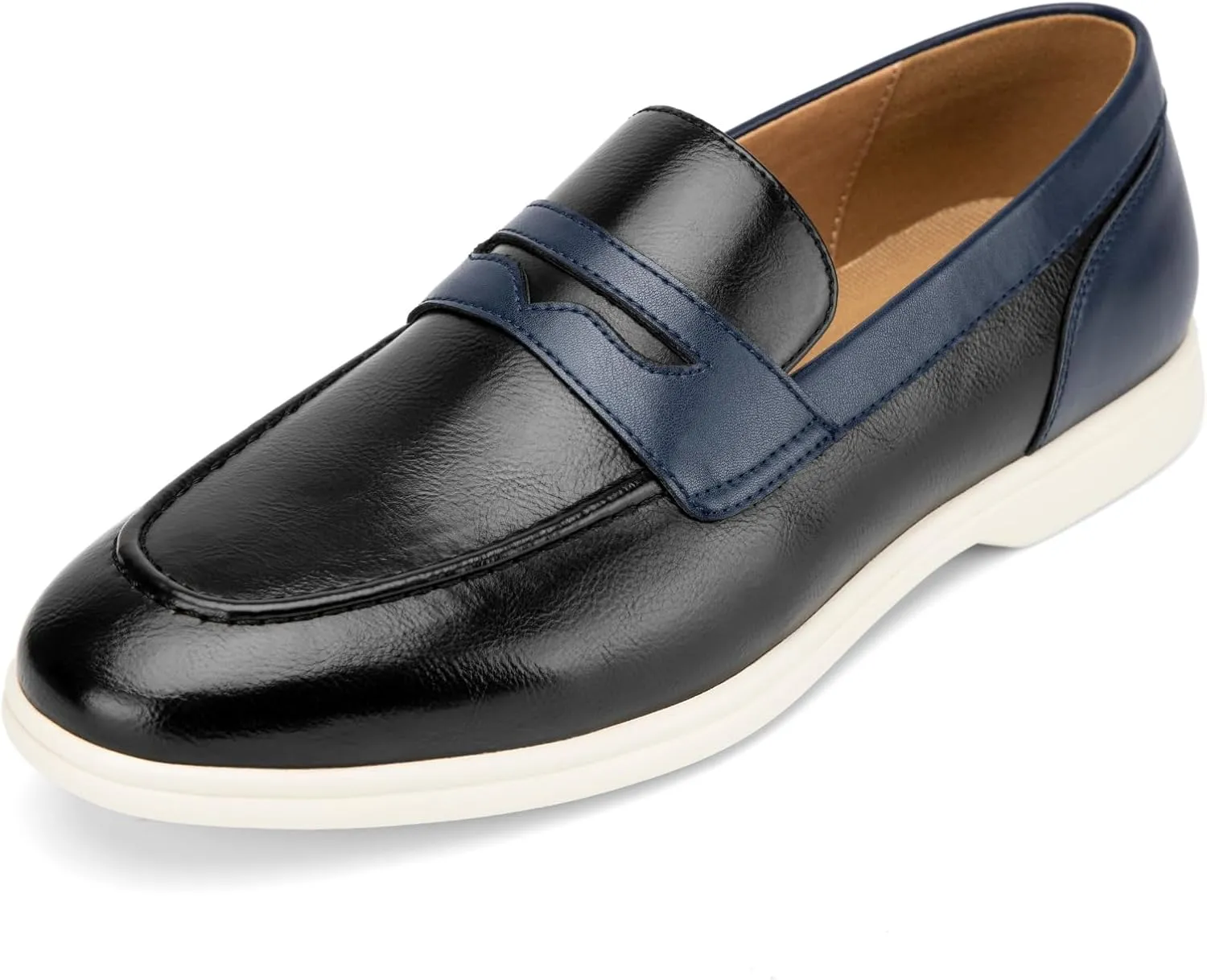Meijiana Men's Genuine Leather Loafers Slip-On Moccasins Suede Dress Shoes, Lightweight and Breathable with Rubber Sole Stylish Mens Loafers