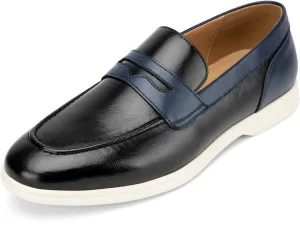 Meijiana Men's Genuine Leather Loafers Slip-On Moccasins Suede Dress Shoes, Lightweight and Breathable with Rubber Sole Stylish Mens Loafers