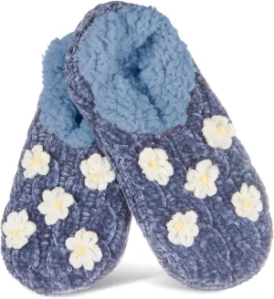 MeMoi Women's Cozy Daisies Chenille Sherpa Lined Slippers