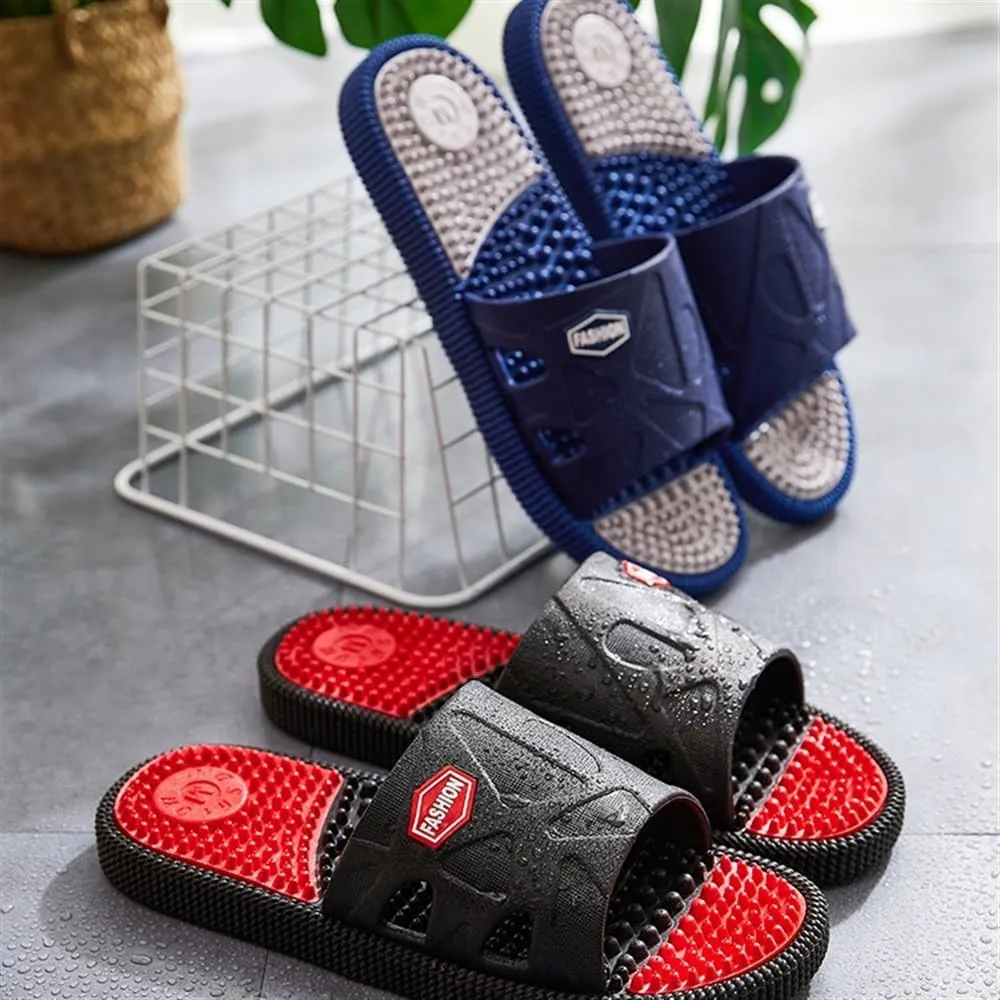 Men age Slippers For Plantar Fasciitis, Acupressure age ls Foot Reflexology age Slippers Non-Slip Home Shower age Shoes Arthritis Neuropathy Pain Relief (Color : Red, Size : 7.