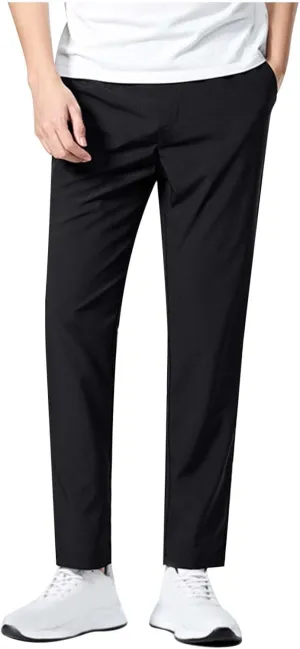 Men Combat Cargo Pants Casual Cotton Stretchy Linen Pant Cuffed Hem Sweatpants Joggers Loose Fit Yoga Sweat