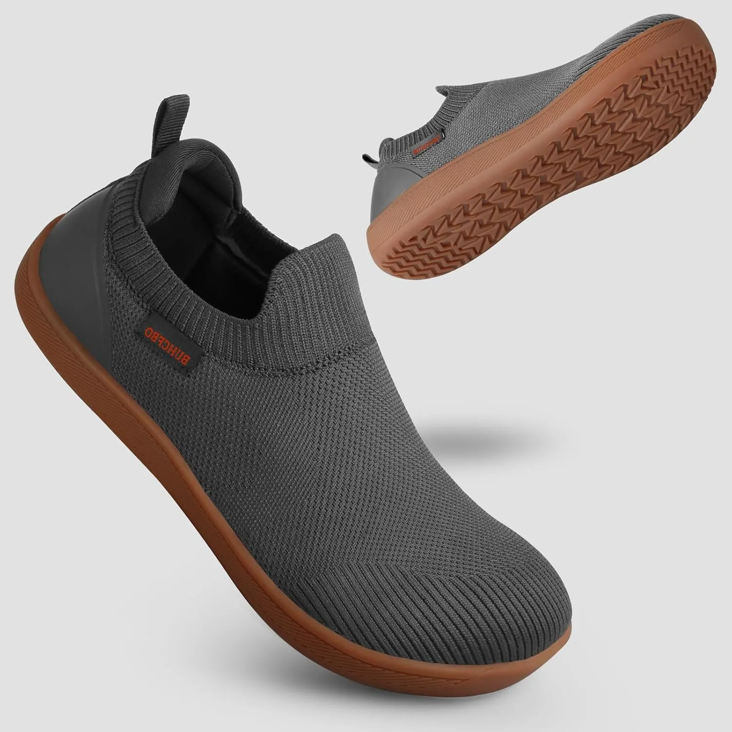 Men's Barefoot Shoes Minimalist Slip on Cross-Trainer Shoes Wide Toe Walking Shoes Zero Drop Sole Trail Running Sneakers Gym Workout Casual