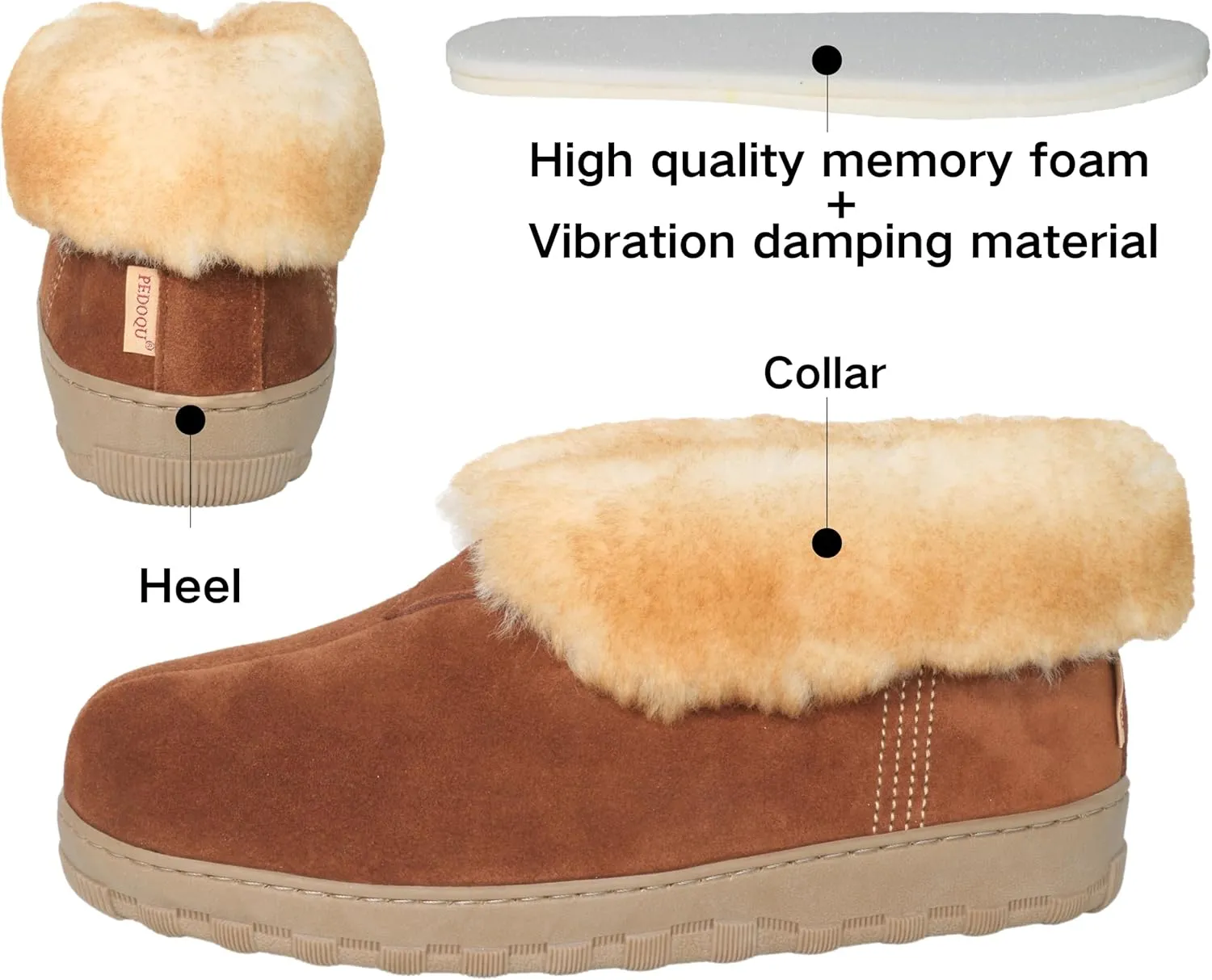 Men's Boot Indoor/Outdoor Memory Foam Alpine Camping Cozy Slipper House Shoe