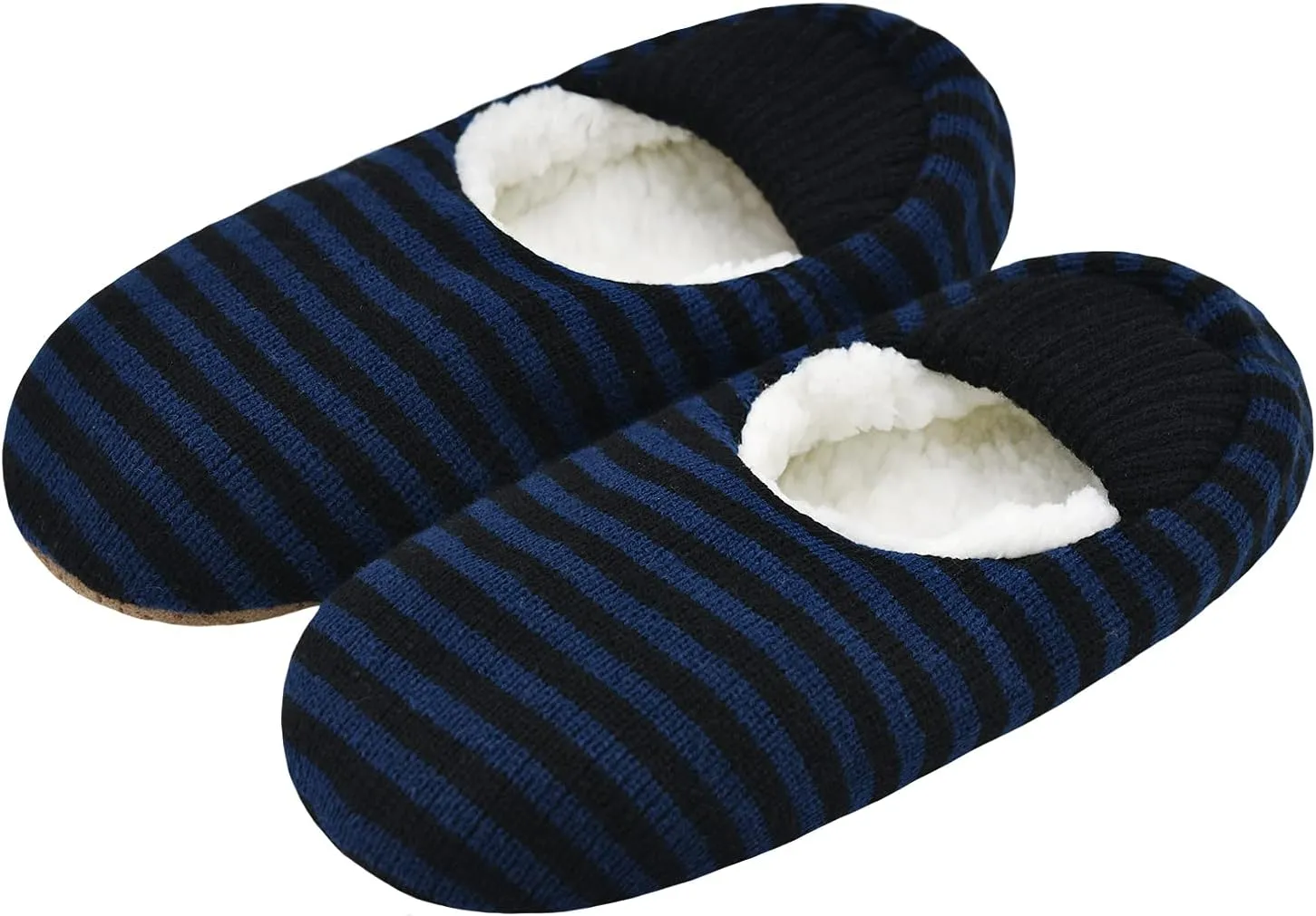 Mens Cozy Soft Sole Slipper Socks With Non Skid Bottoms, Warm Slipper Socks With Grippers For Men, Fuzzy House Slippers