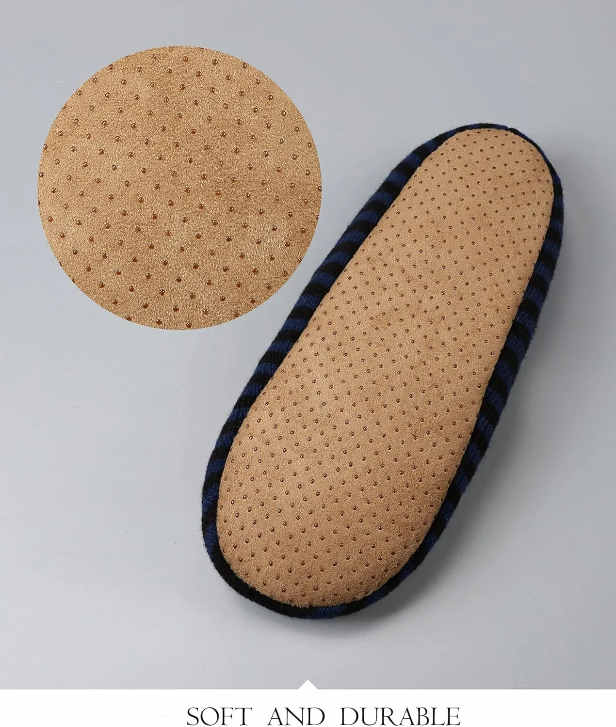 Mens Cozy Soft Sole Slipper Socks With Non Skid Bottoms, Warm Slipper Socks With Grippers For Men, Fuzzy House Slippers