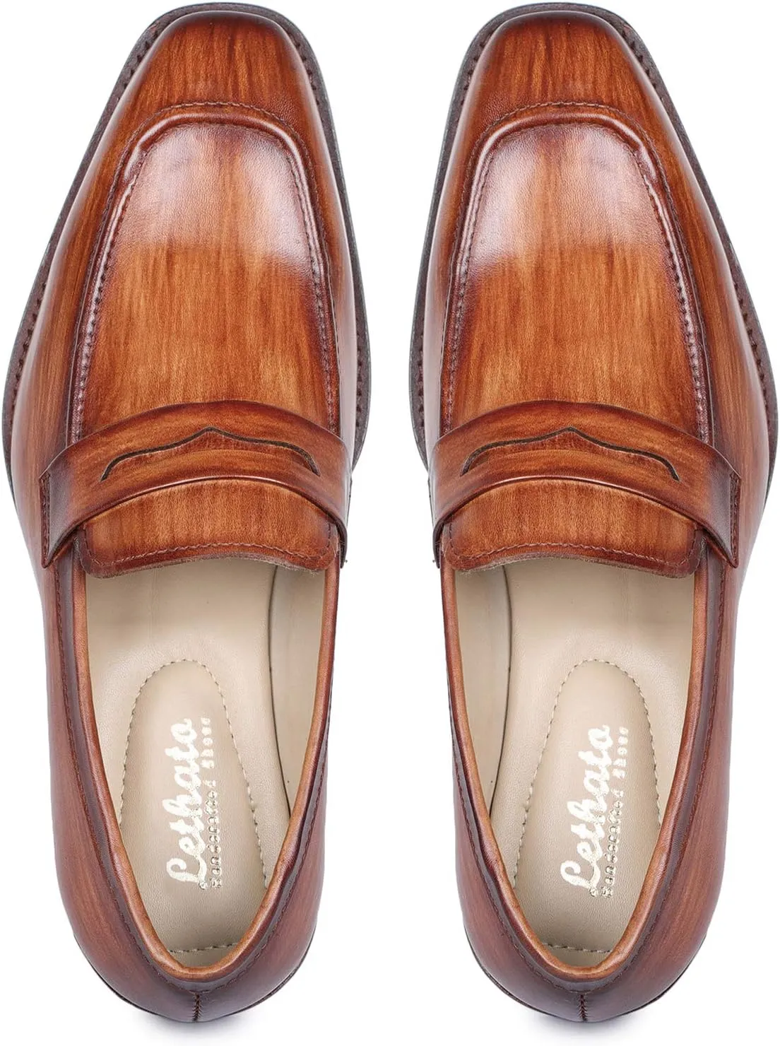 Men's Handcrafted Genuine Leather Penny Slip-On Leather Lined Loafer