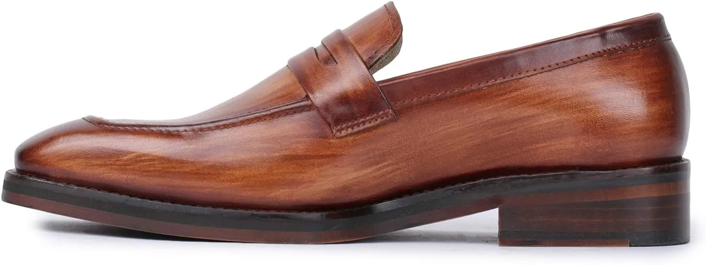Men's Handcrafted Genuine Leather Penny Slip-On Leather Lined Loafer