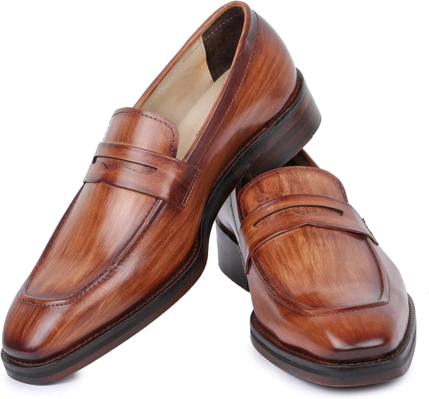 Men's Handcrafted Genuine Leather Penny Slip-On Leather Lined Loafer
