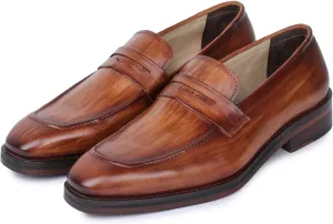 Men's Handcrafted Genuine Leather Penny Slip-On Leather Lined Loafer